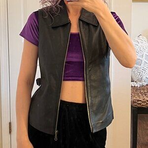 Women's Vintage Leather Vest